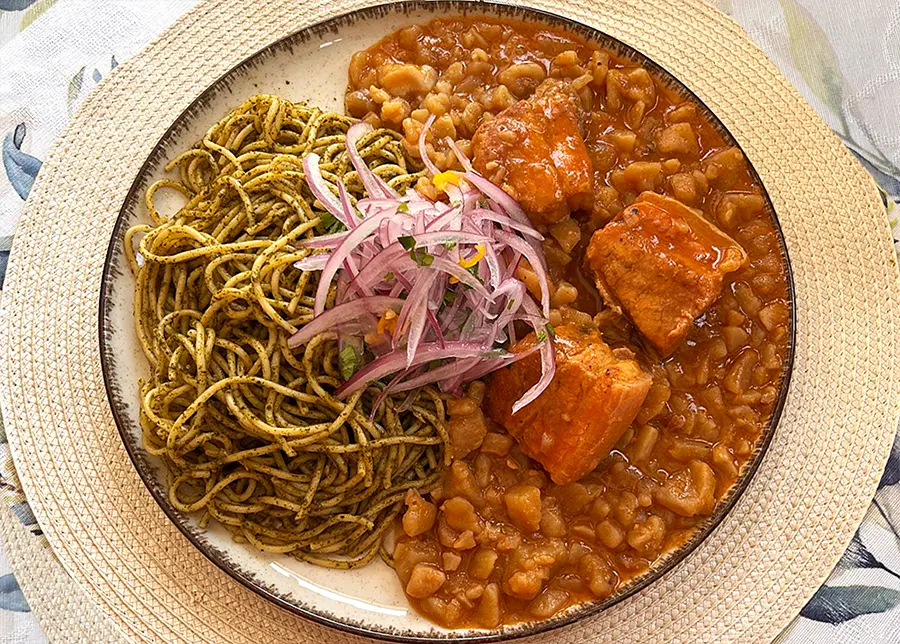 Carapulcra Chinchana con Sopa Seca, receta tradicional peruana